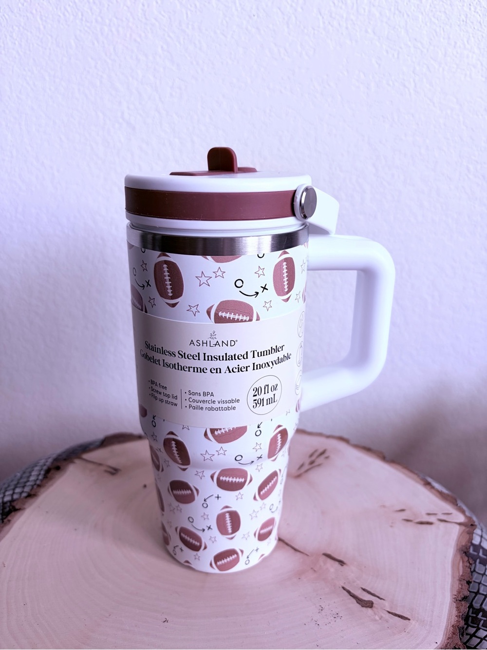New. Ashland Football Stainless Steel Insulated Tumbler